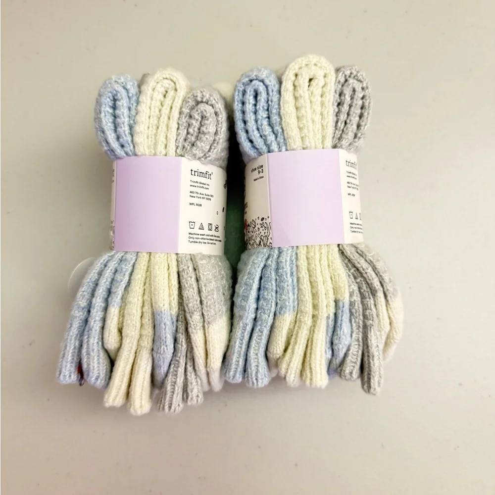 Girls' Blue and Cream Socks - 2 Pack
